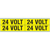 Zelfklever '24volt' - zwart op geel vinylweefsel 4st/vel - 28x114mm